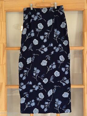 90s Vintage Ditsy Floral Long Skirt Retro Y2K Style Size 9/10 Med Summer